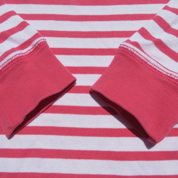 L.L. Bean Top Girls 6-7 Shirt 3/4 Sleeve Kids t-shirt Pink Stripes Cotton llbean - Picture 5 of 9
